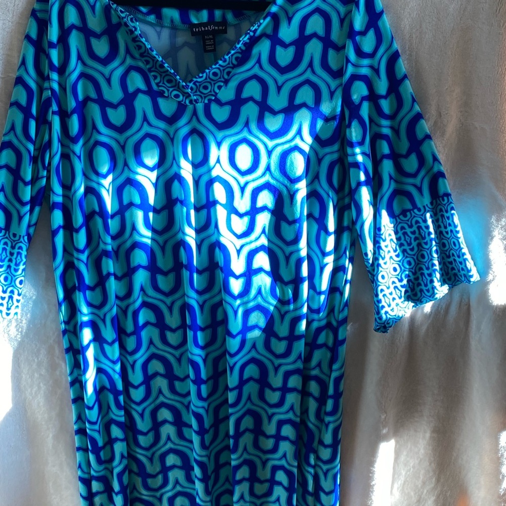 Tribal Blue Geometric Dress